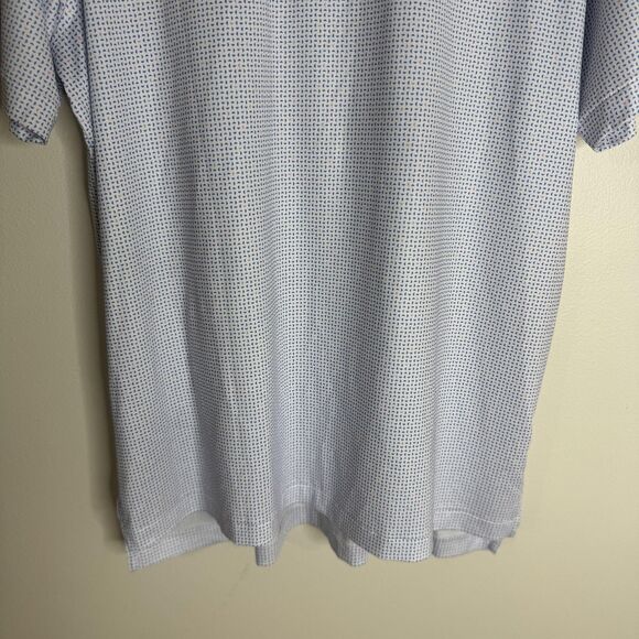 Peter Millar Polo Shirt Mens Large Blue Sailboat Microprint Summer Comfort Golf - Picture 5 of 10